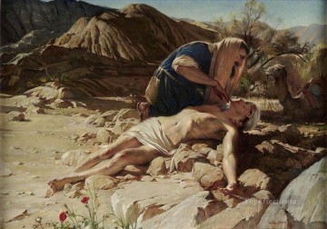 クリスチャン・イエス Painting - 善きサマリア人のカトリッククリスチャン
